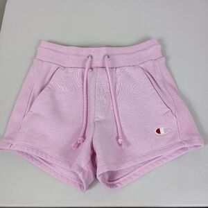 Champion High Rise Shorts XS Womens Pink Reverse Weave Fleece Heavyweight Pckts